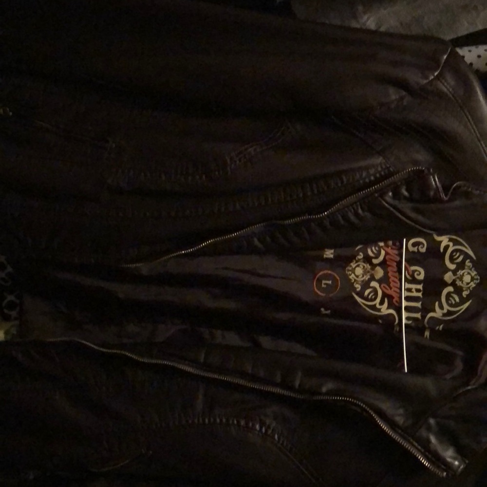 Brown leather jacket